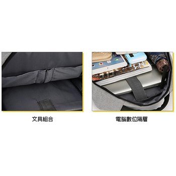 防潑水牛津布商務雙肩後背包H_5